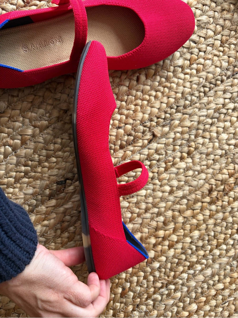 Rothy's Bright Red Mary Jane Square Flats - Picture 4 of 6